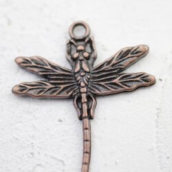10 Antique Copper Dragonfly Charms Pendant