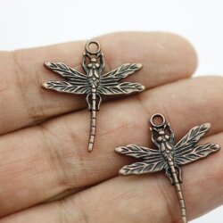 10 Antique Copper Dragonfly Charms Pendant