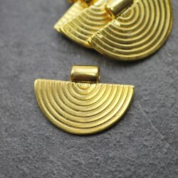 5 Half Moon Tribal Pendant, Ethnic Pendant, gold