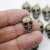 10 Antique Brass Skull Charms, Deaths head Pendants