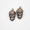 10 Antique Copper Skull Charms, Deaths head Pendants