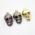 10 Gold Skull Charms, Deaths head Pendants