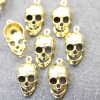 10 Totenkopf Anhänger Gold