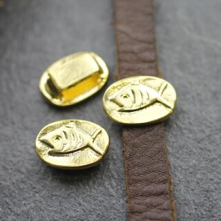 10 Gold Fish Sliders, Fish Beads