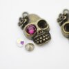 10 Antique Brass Lady Skull, Deaths head Charms Pendant