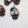 10 Lady Totenkopf Anhänger, altkupfer Charms