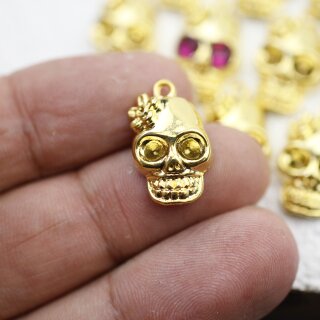10 Lady Totenkopf Anhänger, gold Charms, 8,93 €