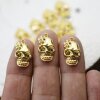 10 Gold Lady Skull, Deaths head Charms Pendant