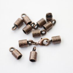 10 Antique Copper Endparts Endcaps for 5 mm Leather