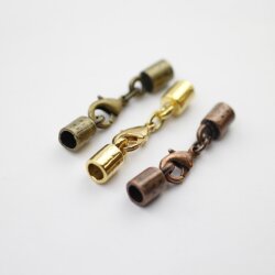 10 Antique Brass Endparts for 5 mm Leather