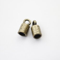 10 Antique Brass Endparts Endcaps for 5 mm Leather