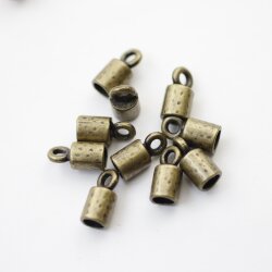 10 Antique Brass Endparts Endcaps for 5 mm Leather