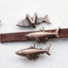 10 Antique Copper Shark Sliders Beads, Shark Bracelet Beads