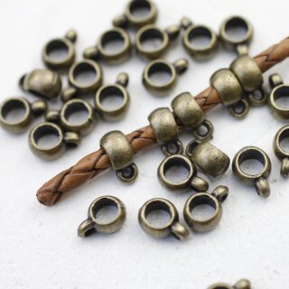 20 Antique Brass Spacer bead w. Loop, Bail Beads