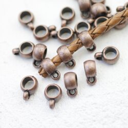 20 Antique Copper Spacer bead w. Loop, Bail Beads