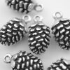 5 Pine cone charms, Silver Pine Cone