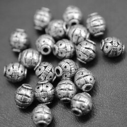 10 Metallperlen Spacer, Zwischenperlen, Silber Perlen