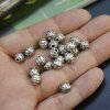 10 Silver Beads, Mini Nut Spacer Beads, Rondelle Beads, Metal beads