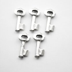 5 Anhänger Schlüssel Silber
