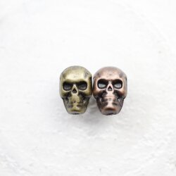 10 Antique Brass Skull, Deaths head Rivets