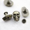 10 Antique Brass Skull, Deaths head Rivets