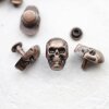 10 Antique Copper Skull, Deaths head Rivets