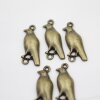 10 Antique Brass Bird Connector Charms