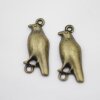 10 Antique Brass Bird Connector Charms