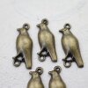 10 Antique Brass Bird Connector Charms