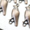 10 Antique Copper Bird Connector Charms