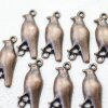 10 Antique Copper Bird Connector Charms