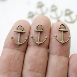 20 Antique Brass Anchor Charms Pendant