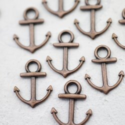 20 Antique Copper Anchor Charms Pendant