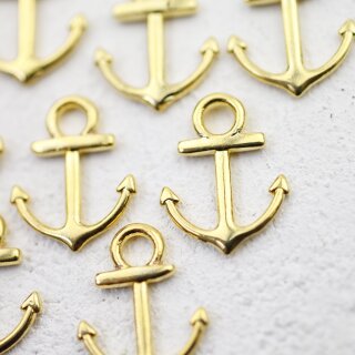 20 Gold Anchor Charms Pendant