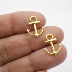 20 Gold Anchor Charms Pendant