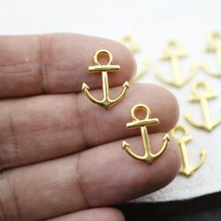 20 Gold Anchor Charms Pendant