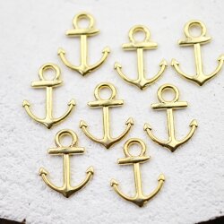 20 Gold Anchor Charms Pendant