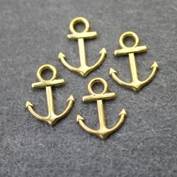 20 Gold Anchor Charms Pendant