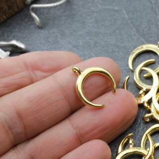 10 Anhnger halbmond, Halbmond Charms Gold