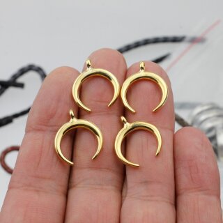 10 Anhnger halbmond, Halbmond Charms Gold