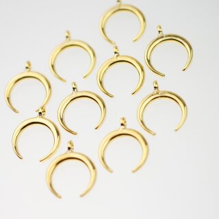 10 Anhnger halbmond, Halbmond Charms Gold