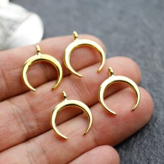 10 Anhnger halbmond, Halbmond Charms Gold