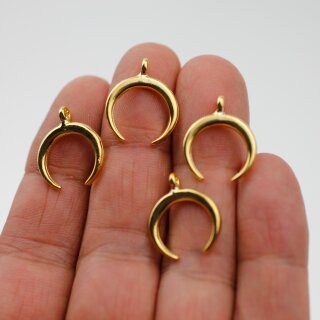 10 Anhnger halbmond, Halbmond Charms Gold