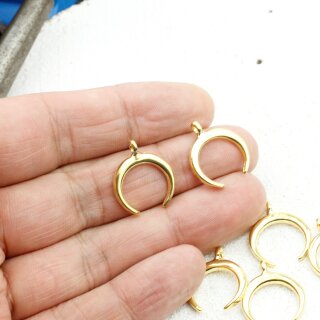 10 Anhnger halbmond, Halbmond Charms Gold