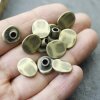 10 Antique Brass Button Clasps for leather and Wrap Bracelets