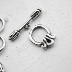 10 Antique Silver Toggle Clasps, Clasp for Jewelry