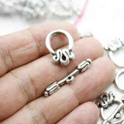 10 Antique Silver Toggle Clasps, Clasp for Jewelry