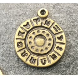 10 sign of zodiac Pendants, antique brass