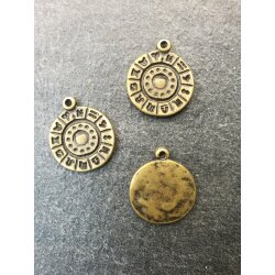 10 sign of zodiac Pendants, antique brass