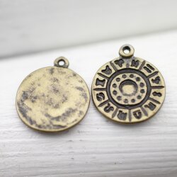 10 sign of zodiac Pendants, antique brass